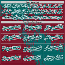 Загрузить изображение в средство просмотра галереи, Custom Teal Crimson-White 3D Pattern Design Abstract Brush Stroke Authentic Baseball Jersey