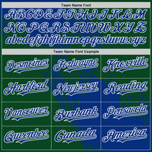 Загрузить изображение в средство просмотра галереи, Custom Royal Green-White 3D Pattern Design Abstract Brush Stroke Authentic Baseball Jersey