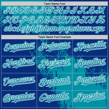 Загрузить изображение в средство просмотра галереи, Custom Teal Royal-White 3D Pattern Design Abstract Brush Stroke Authentic Baseball Jersey