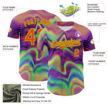 Load image into Gallery viewer, Custom Gray Orange-Neon Green 3D Pattern Design Rave Psychedelic Neon Fluid Art Authentic Baseball Jersey