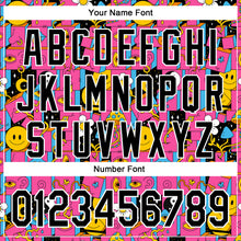 Load image into Gallery viewer, Custom Hot Pink Black-White 3D Pattern Design Rave Psychedelic Geometry Authentic Baseball Jersey