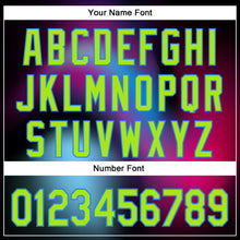 Load image into Gallery viewer, Custom Black Neon Green-Electric Blue 3D Pattern Design Rave Psychedelic Neon Dinosaur Authentic Baseball Jersey