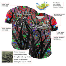 Load image into Gallery viewer, Custom Black White 3D Pattern Design Rave Psychedelic Tree Authentic Baseball Jersey