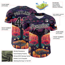 Load image into Gallery viewer, Custom Black White 3D Pattern Design Rave Psychedelic Forest Authentic Baseball Jersey