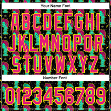 Load image into Gallery viewer, Custom Black Hot Pink-Light Yellow 3D Pattern Design Rave Psychedelic Sculpture Authentic Baseball Jersey