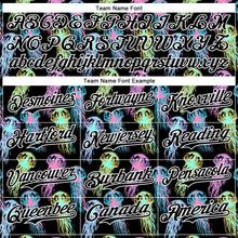 Load image into Gallery viewer, Custom Black White 3D Pattern Design Rave Psychedelic Jellyfish Authentic Baseball Jersey