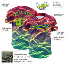 Load image into Gallery viewer, Custom Black Neon Green-Royal 3D Pattern Design Rave Psychedelic Tiny Spot Authentic Baseball Jersey