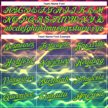 Load image into Gallery viewer, Custom Black Neon Green-Royal 3D Pattern Design Rave Psychedelic Tiny Spot Authentic Baseball Jersey