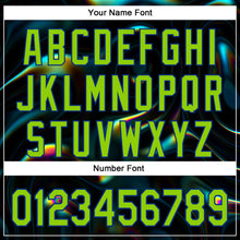 Load image into Gallery viewer, Custom Black Neon Green-Royal 3D Pattern Design Rave Psychedelic Holographic Vaporwave Style Authentic Baseball Jersey