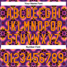 Load image into Gallery viewer, Custom Purple Bay Orange-Dark Purple 3D Pattern Design Rave Psychedelic Flower Authentic Baseball Jersey