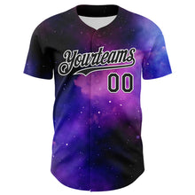 Load image into Gallery viewer, Custom Black White 3D Pattern Design Rave Psychedelic Space Galaxy Star Authentic Baseball Jersey