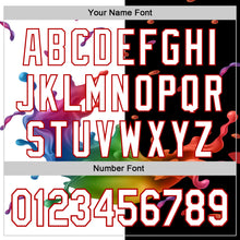 Load image into Gallery viewer, Custom Black White-Red 3D Pattern Design Liquid Splatter Authentic Baseball Jersey