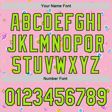 Load image into Gallery viewer, Custom Light Pink Neon Green-Black 3D Pattern Design Retro Pixel Arcade Game Authentic Baseball Jersey