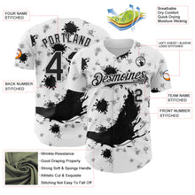 Load image into Gallery viewer, Custom White Black 3D Pattern Design Graffiti Splash Ink Authentic Baseball Jersey