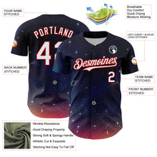 Load image into Gallery viewer, Custom Navy White-Red 3D Pattern Design Space Galaxy Star Authentic Baseball Jersey