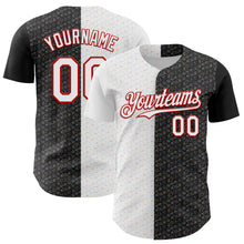 Load image into Gallery viewer, Custom Black White-Red 3D Pattern Design Constellation Space Galaxy Star Authentic Baseball Jersey