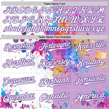 Charger l'image dans la galerie, Custom Light Purple White-Purple 3D Pattern Design Graffiti Splash Authentic Baseball Jersey