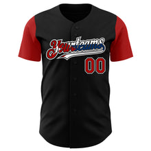 Load image into Gallery viewer, Custom Black Red White-Cuban Flag 3D Cuba Authentic Baseball Jersey
