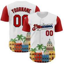 Load image into Gallery viewer, Custom White Red Black-Cuban Flag 3D Cuba Havana Authentic Baseball Jersey