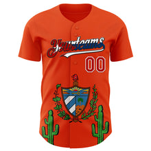 Charger l'image dans la galerie, Custom Orange Red White Cuban Flag-Black 3D Cuba Authentic Baseball Jersey