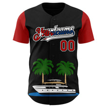 Load image into Gallery viewer, Custom Black Red White-Cuban Flag 3D Cuba Authentic Baseball Jersey