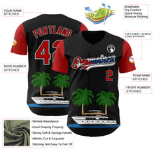 Load image into Gallery viewer, Custom Black Red White-Cuban Flag 3D Cuba Authentic Baseball Jersey