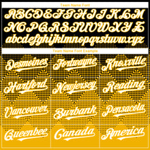 Load image into Gallery viewer, Custom Black White-Gold 3D Gradient Square Shape Authentic Baseball Jersey