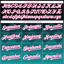 Load image into Gallery viewer, Custom Black White Teal-Pink 3D Gradient Square Shape Authentic Baseball Jersey