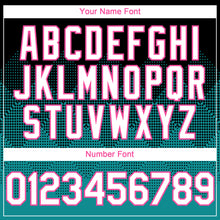 Load image into Gallery viewer, Custom Black White Teal-Pink 3D Gradient Square Shape Authentic Baseball Jersey