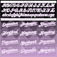 Load image into Gallery viewer, Custom Black Light Purple 3D Gradient Square Shape Authentic Baseball Jersey