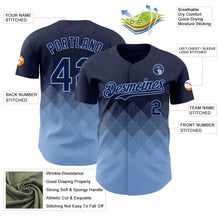 Load image into Gallery viewer, Custom Navy Light Blue 3D Gradient Square Shape Authentic Baseball Jersey