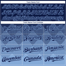 Load image into Gallery viewer, Custom Navy Light Blue 3D Gradient Square Shape Authentic Baseball Jersey