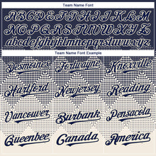 Load image into Gallery viewer, Custom Navy Cream 3D Gradient Square Shape Authentic Baseball Jersey