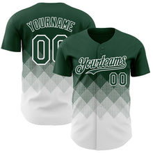 Load image into Gallery viewer, Custom Green White 3D Gradient Square Shape Authentic Baseball Jersey