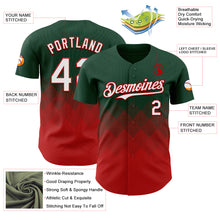 Load image into Gallery viewer, Custom Green White-Red 3D Gradient Square Shape Authentic Baseball Jersey