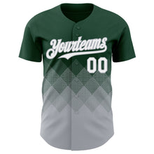 Load image into Gallery viewer, Custom Green White-Gray 3D Gradient Square Shape Authentic Baseball Jersey