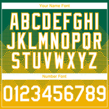 Load image into Gallery viewer, Custom Kelly Green White-Gold 3D Gradient Square Shape Authentic Baseball Jersey