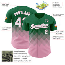 Load image into Gallery viewer, Custom Kelly Green White-Light Pink 3D Gradient Square Shape Authentic Baseball Jersey