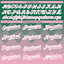 Load image into Gallery viewer, Custom Kelly Green White-Light Pink 3D Gradient Square Shape Authentic Baseball Jersey