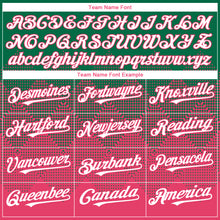 Load image into Gallery viewer, Custom Kelly Green White-Neon Pink 3D Gradient Square Shape Authentic Baseball Jersey