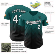Load image into Gallery viewer, Custom Teal White-Black 3D Gradient Square Shape Authentic Baseball Jersey