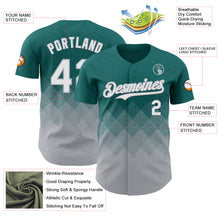 Load image into Gallery viewer, Custom Teal White-Gray 3D Gradient Square Shape Authentic Baseball Jersey