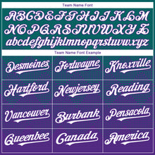 Load image into Gallery viewer, Custom Teal White-Purple 3D Gradient Square Shape Authentic Baseball Jersey