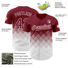 Load image into Gallery viewer, Custom Crimson White 3D Gradient Square Shape Authentic Baseball Jersey