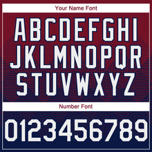 Load image into Gallery viewer, Custom Crimson White-Navy 3D Gradient Square Shape Authentic Baseball Jersey