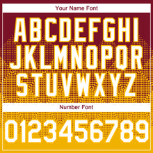 Load image into Gallery viewer, Custom Crimson White-Gold 3D Gradient Square Shape Authentic Baseball Jersey