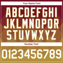 Load image into Gallery viewer, Custom Crimson White-Old Gold 3D Gradient Square Shape Authentic Baseball Jersey