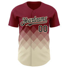 Charger l'image dans la galerie, Custom Crimson Black-Cream 3D Gradient Square Shape Authentic Baseball Jersey