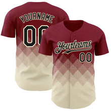 Charger l'image dans la galerie, Custom Crimson Black-Cream 3D Gradient Square Shape Authentic Baseball Jersey