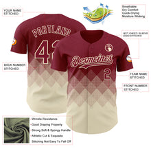 Load image into Gallery viewer, Custom Crimson Cream 3D Gradient Square Shape Authentic Baseball Jersey